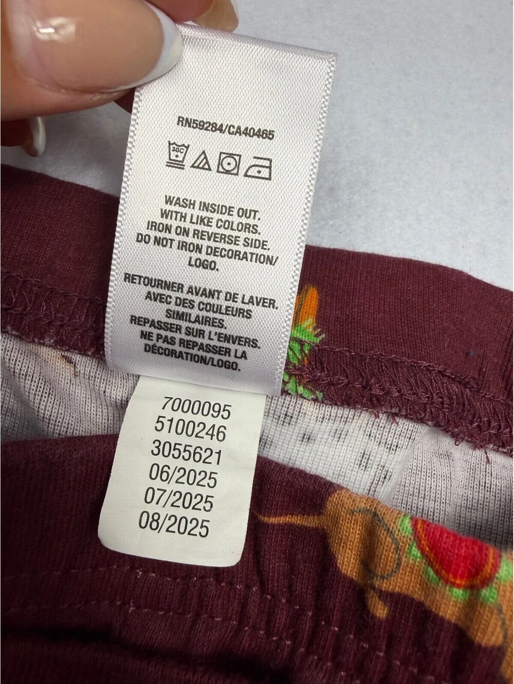 PJ Place Two Piece Pajama Set Size 5 Dogs Holiday Print Burgundy Cotton